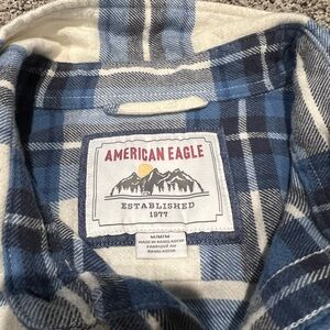 American eagle, blue and white flannel
Medium